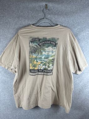 St. John's Bay Montego Bay Men's Graphic Short Sleeve Tee - Tan Size 2XL
